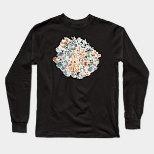 Magic flowers Aqua orange Long Sleeve T-Shirt